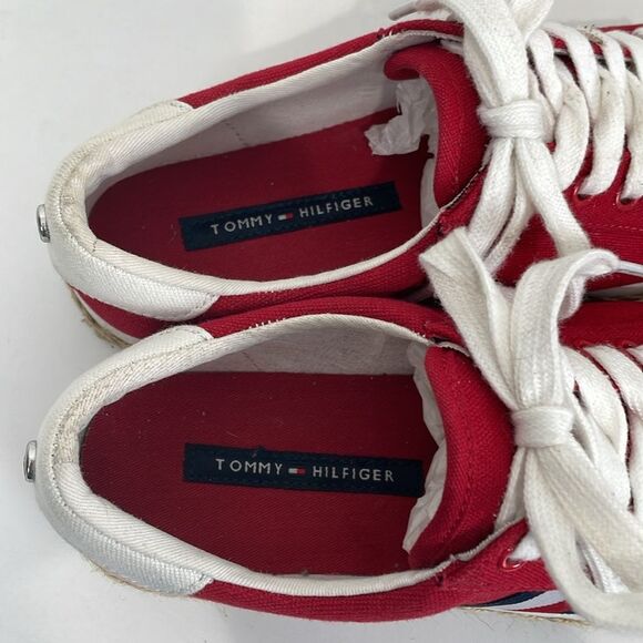Tommy Hilfiger Sneakers Women’s 6.5 Red Espadrille Shore - Picture 4 of 7